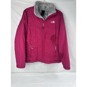 The North Face Mossbud Swirl Jacket Women's L Wind Water Resistant Fleece Pink